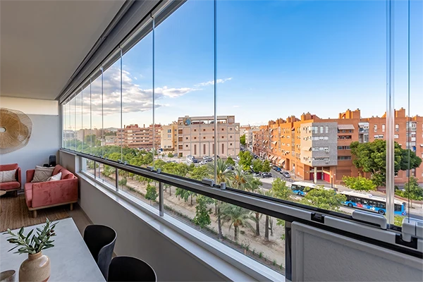 Cortina de cristal para terraza en Getafe